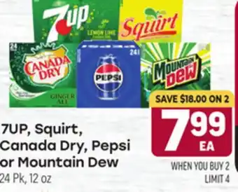 Tony’s Fresh Market 7UP, Squirt, Canada Dry, Pepsi or Mountain Dew offer