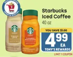 Tony’s Fresh Market Starbucks Iced Coffee offer