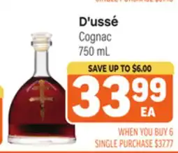 Tony’s Fresh Market D'ussé Cognac offer