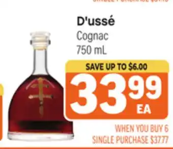 Tony’s Fresh Market D'ussé Cognac offer