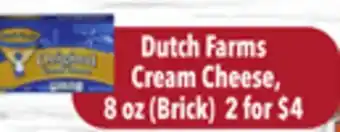 Tony’s Fresh Market Dutch Farms Cream Cheese offer