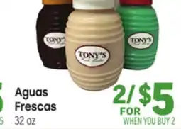 Tony’s Fresh Market Aguas Frescas offer
