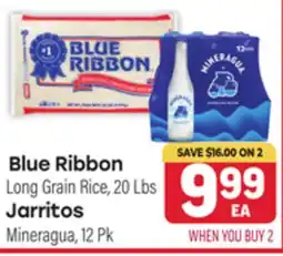 Tony’s Fresh Market Blue Ribbon Long Grain Rice, 20 Lbs Jarritos Mineragua, 12 Pk offer