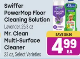 Tony’s Fresh Market Swiffer PowerMop Floor Cleaning Solution Lavender, 25.3 oz Mr. Clean Multi-Surface Cleaner 23 oz offer