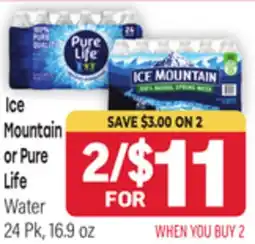 Tony’s Fresh Market Ice Mountain or Pure Life Water offer