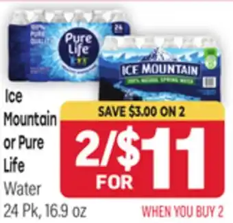 Tony’s Fresh Market Ice Mountain or Pure Life Water offer