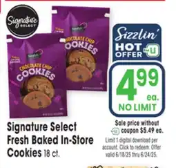 Jewel-Osco Signature Select Fresh Baked In-Store Cookies offer