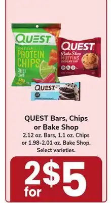 Jewel-Osco QUEST Bars, Chips or Bake Shop offer