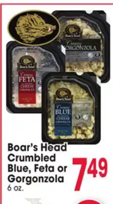 Jewel-Osco Boar's Head Crumbled Blue, Feta or Gorgonzola offer