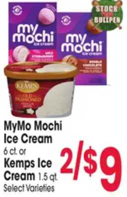 Jewel-Osco MyMo Mochi Ice Cream 6 ct. or Kemps Ice Cream 1.5 qt offer