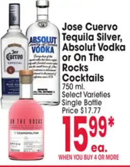 Jewel-Osco Jose Cuervo Tequila Silver, or On The Rocks Cocktails offer