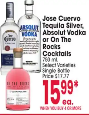 Jewel-Osco Jose Cuervo Tequila Silver, or On The Rocks Cocktails offer