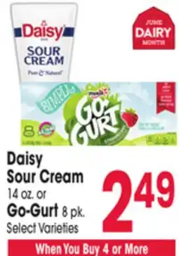 Jewel-Osco Daisy Sour Cream 14 oz. or Go-Gurt 8 pk offer