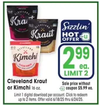 Jewel-Osco Cleveland Kraut or Kimchi offer