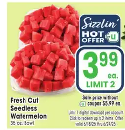 Jewel-Osco Fresh Seedless Watermelon offer