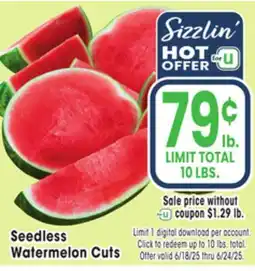 Jewel-Osco Seedless Watermelon Cuts offer