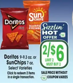 Jewel-Osco Doritos 9-9.3 oz. or SunChips 7 oz offer