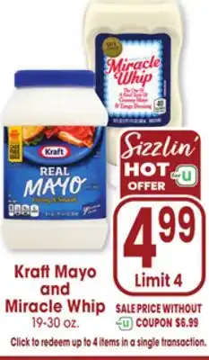 Jewel-Osco Kraft Mayo and Miracle Whip offer