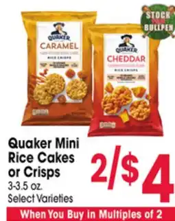 Jewel-Osco Quaker Mini Rice Cakes or Crisps offer