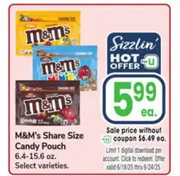 Jewel-Osco M & M' s Share Size Candy Pouch offer