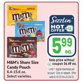 Jewel-Osco M & M' s Share Size Candy Pouch offer