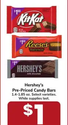 Jewel-Osco Hershey's Pre-Priced Candy Bars offer
