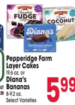 Jewel-Osco Pepperidge Farm Layer Cakes 19.6 oz. or DIana's Bananas 8-9.2 oz offer