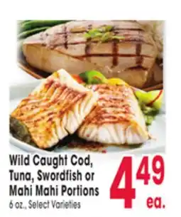 Jewel-Osco Wild Caught Cod, Tuna, Swordfish or Mahi Mahi Portions offer