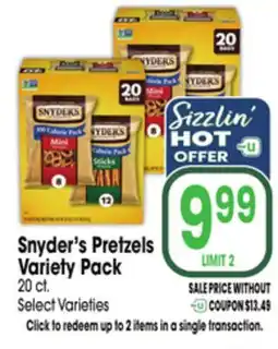 Jewel-Osco Snyder's Pretzels Variety Pack offer