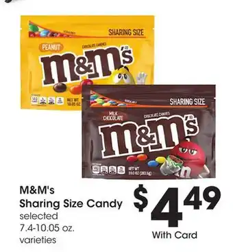 Mariano's M & M' s Sharing Size Candy offer