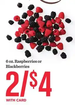 Mariano's 6 oz. Raspberries or Blackberries offer