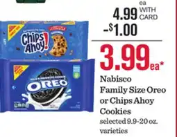 Mariano's Nabisco Family Size Oreo or Chips Ahoy Cookies offer