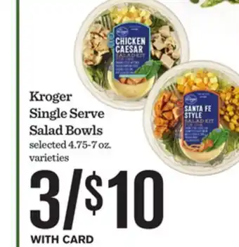 Mariano's Kroger Single Serve Salad Bowls offer