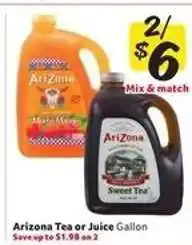 Winn Dixie Arizona Tea or Juice offer