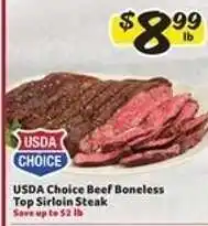 Winn Dixie USDA Choice Beef Boneless Top Sirloin Steak offer