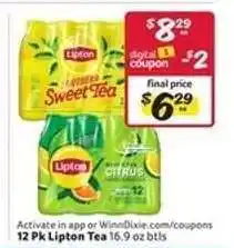 Winn Dixie 12 Pk Lipton Tea offer