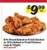 Winn Dixie Mixed Baked or Fried Chicken offer