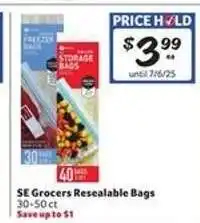 Winn Dixie SE Grocers Resealable Bags offer
