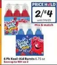 Winn Dixie 6 Pk Kool-Aid Bursts offer