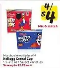 Winn Dixie Kellogg Cereal Cup offer