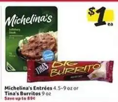 Winn Dixie Michelina's Entrées or Tina's Burritos offer