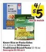 Winn Dixie Knorr Rice or Pasta Sides or SE Grocers Traditional Boxed Pasta offer