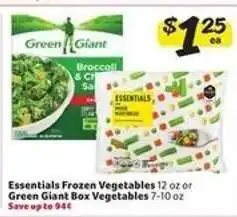 Winn Dixie Essentials Frozen Vegetables or Green Giant Box Vegetables offer