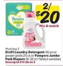Winn Dixie Dreft Laundry Detergent or Pampers Jumbo Pack Diapers offer