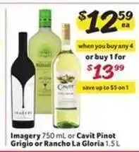 Winn Dixie Imagery 750 mL or Cavit Pinot Grigio or Rancho La Gloria 1.5 L offer