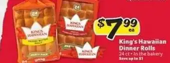 Winn Dixie King's Hawaiian Dinner Rolls offer