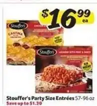 Winn Dixie Stouffer's Party Size Entrees offer