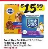 Winn Dixie Fresh Step Cat Litter or Pedigree Dog Food offer