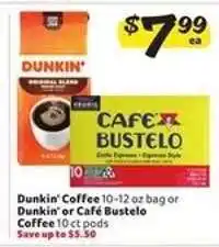 Winn Dixie Dunkin' or Café Bustelo Coffee offer