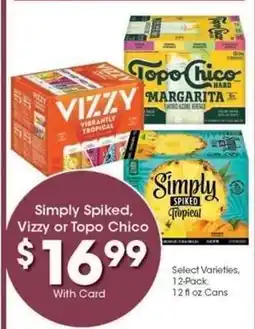 Kroger Simply Spiked, Vizzy or Topo Chico offer